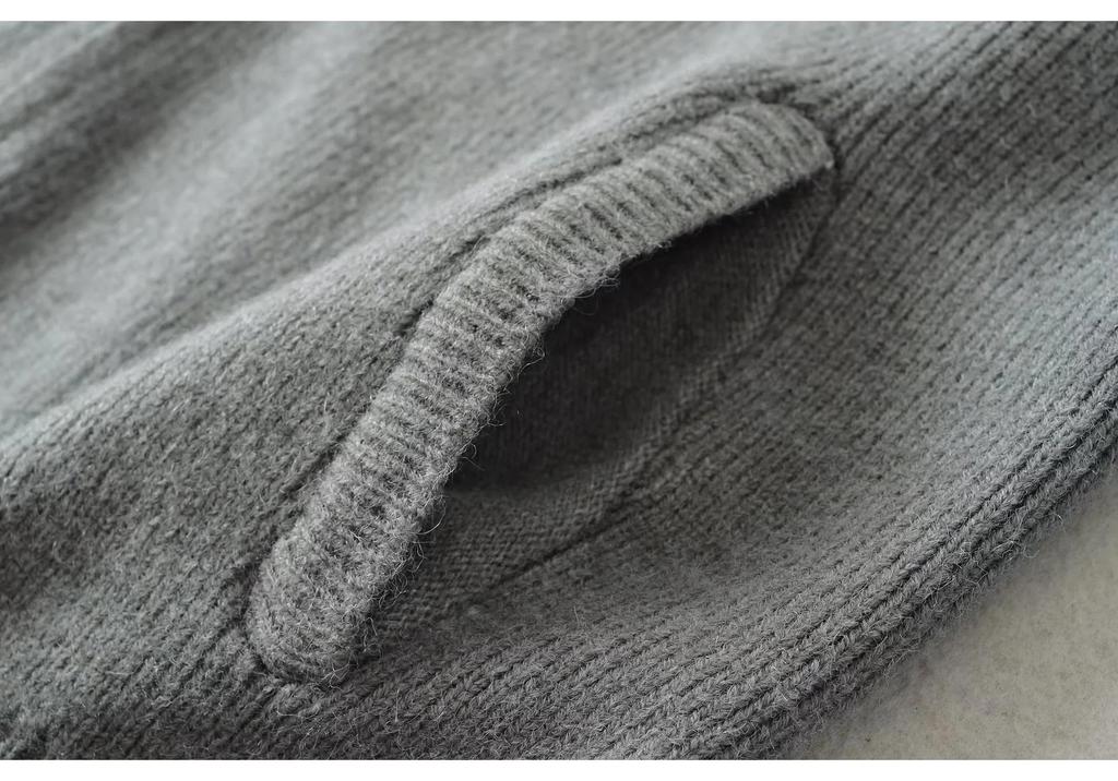 2025 Stilvoller Damen-Strickjacke mit Kapuze und Reißverschluss - Lässig, Lockerer Schnitt, Vielseitiges Design
