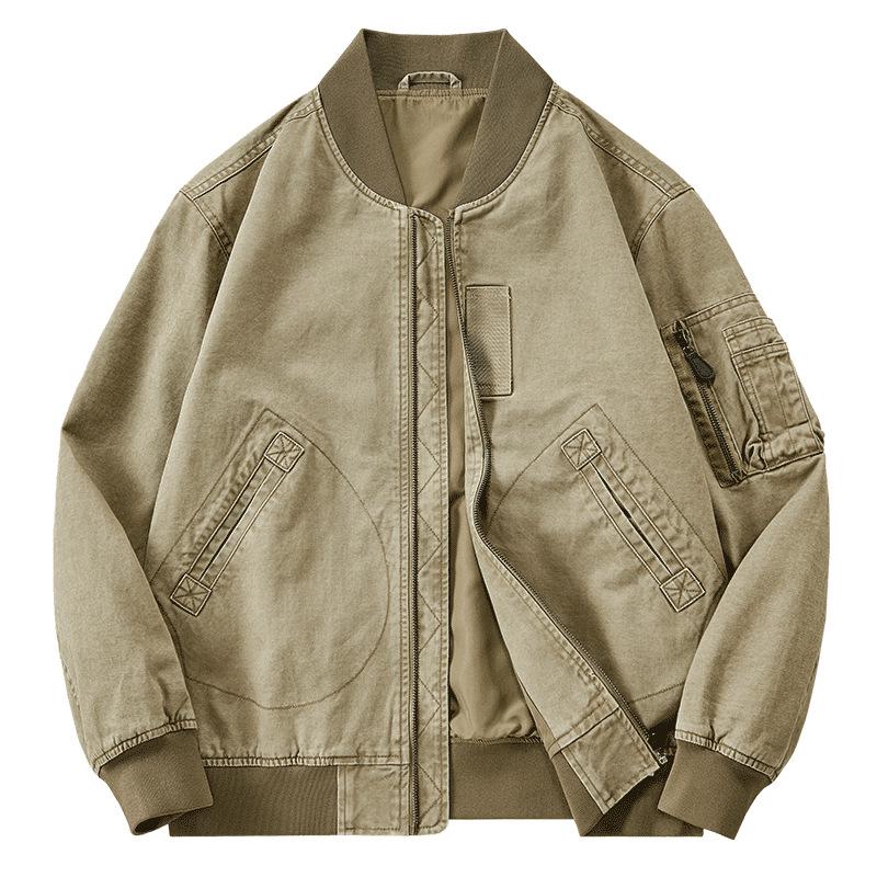 

Men s Cotton Flight Jacket - Casual Air Force Baseball Collar Outerwear L