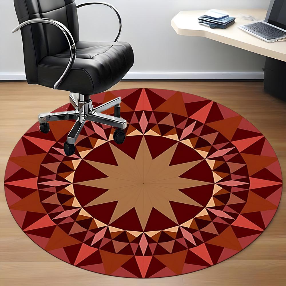 1PC Kaleidoscope Pattern Chair Carpet for Office Non-Slip, Lightweight, Machine Washable Rug for Office, Sleeping, Room - Holiday Decoryy251009077