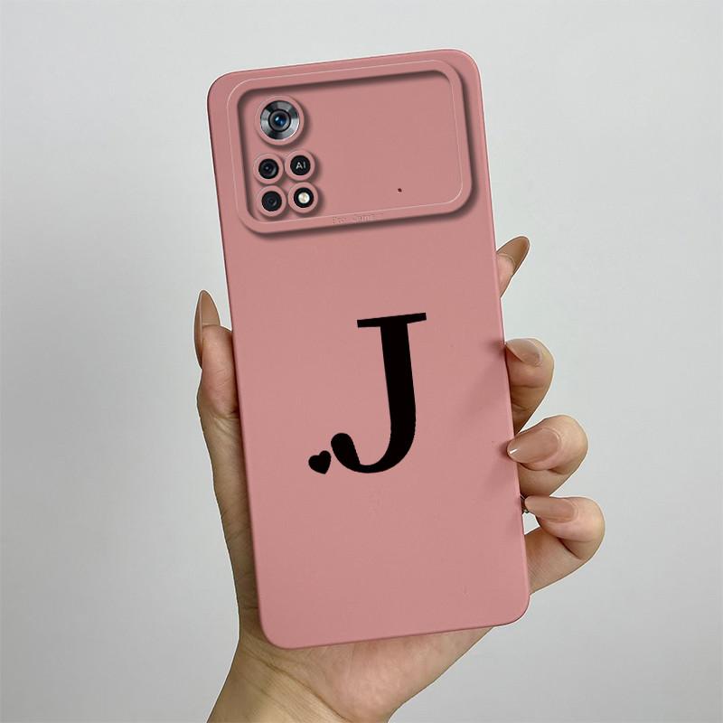 For Xiaomi Poco X4 Pro 5G Case Poco X4 Pro 5G Cover 2201116PG Cute Initial Letters Phone Case Poco X4 Pro Shockproof Back Cover
