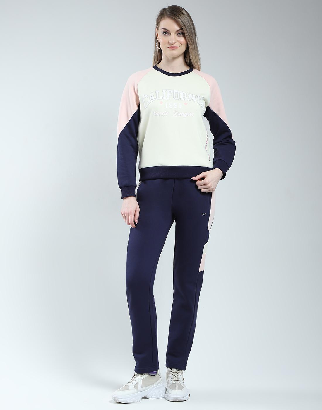 

MONTE CARLO Женский спортивный костюм стандартного кроя с длинными рукавами и принтом XXL бежевый/синий