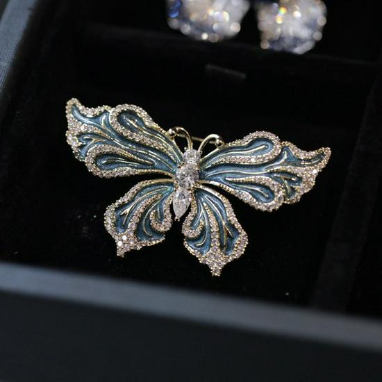 Bo Xin Yun Elegant Retro Butterfly Brooch for Women s Evening Gowns and Qipao - Enamel Pin with Zirconia