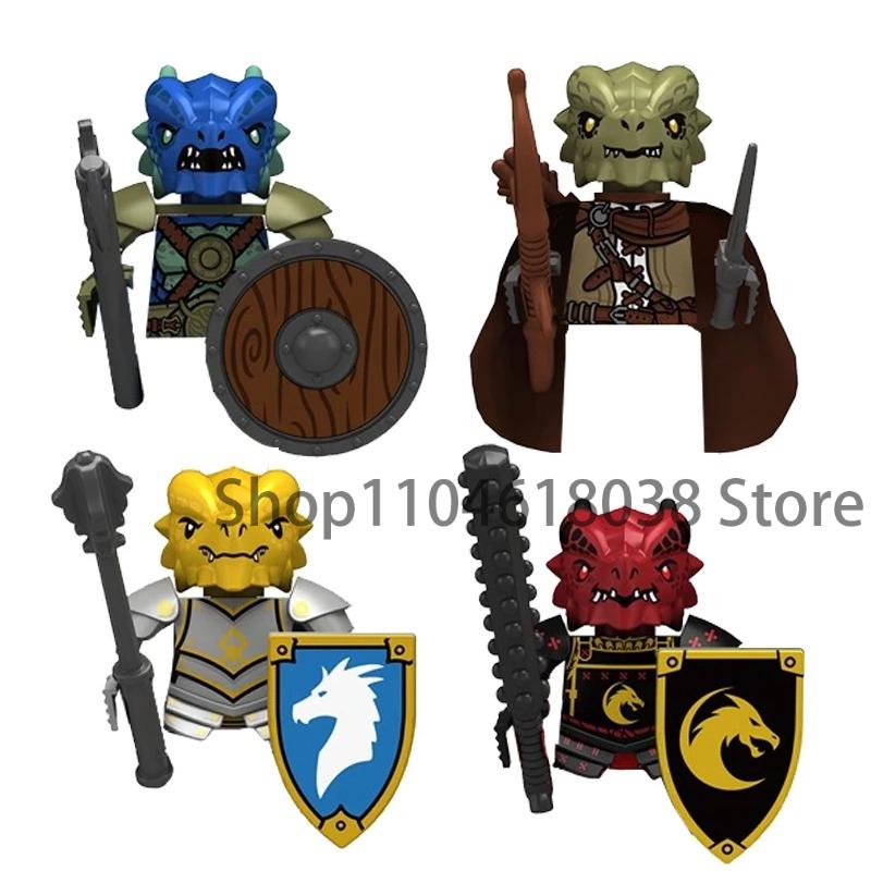 Medieval Castle Soldier Action Figures Building Block Empire Templars Lancer Warrior Militia Helmet Shield Sword Bow Toy Gifts