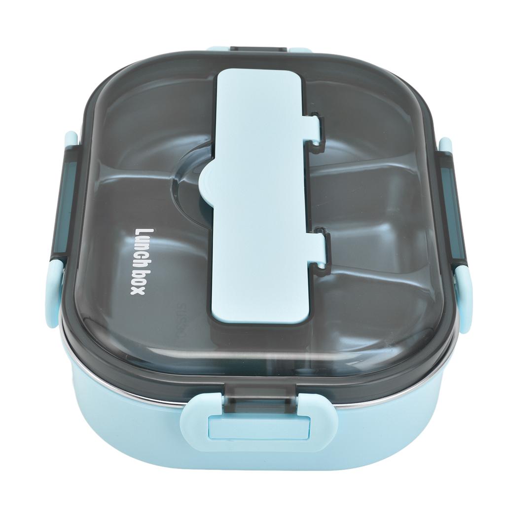 1.3L Thermal Lunch Box Stainless Steel 5 Compartments Lunchbox with Chopsticks Spoon for School