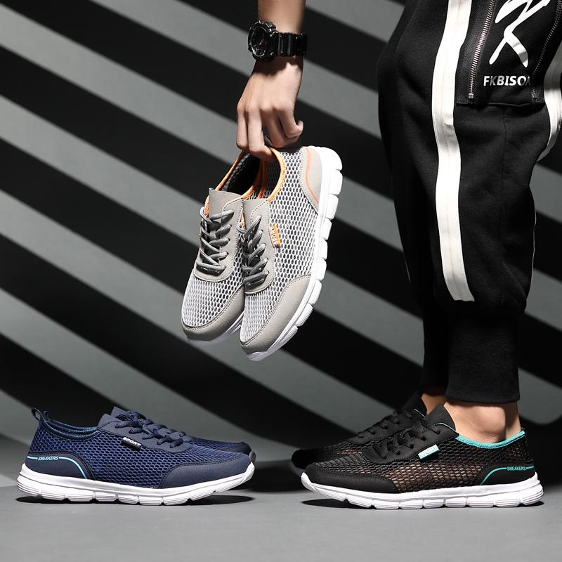 Men's Ultra Light Plus Size Casual Shoes Gym Sneakers Summer Breathable Mesh Running Shoes Plus Size 48
