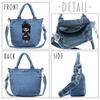 DIVA Rose Women's Denim Bag, 2-Way Small Shoulder Bag, Crossbody Bag, Cute and Stylish Tote Bag, Dot Girl Denim (Light Blue)