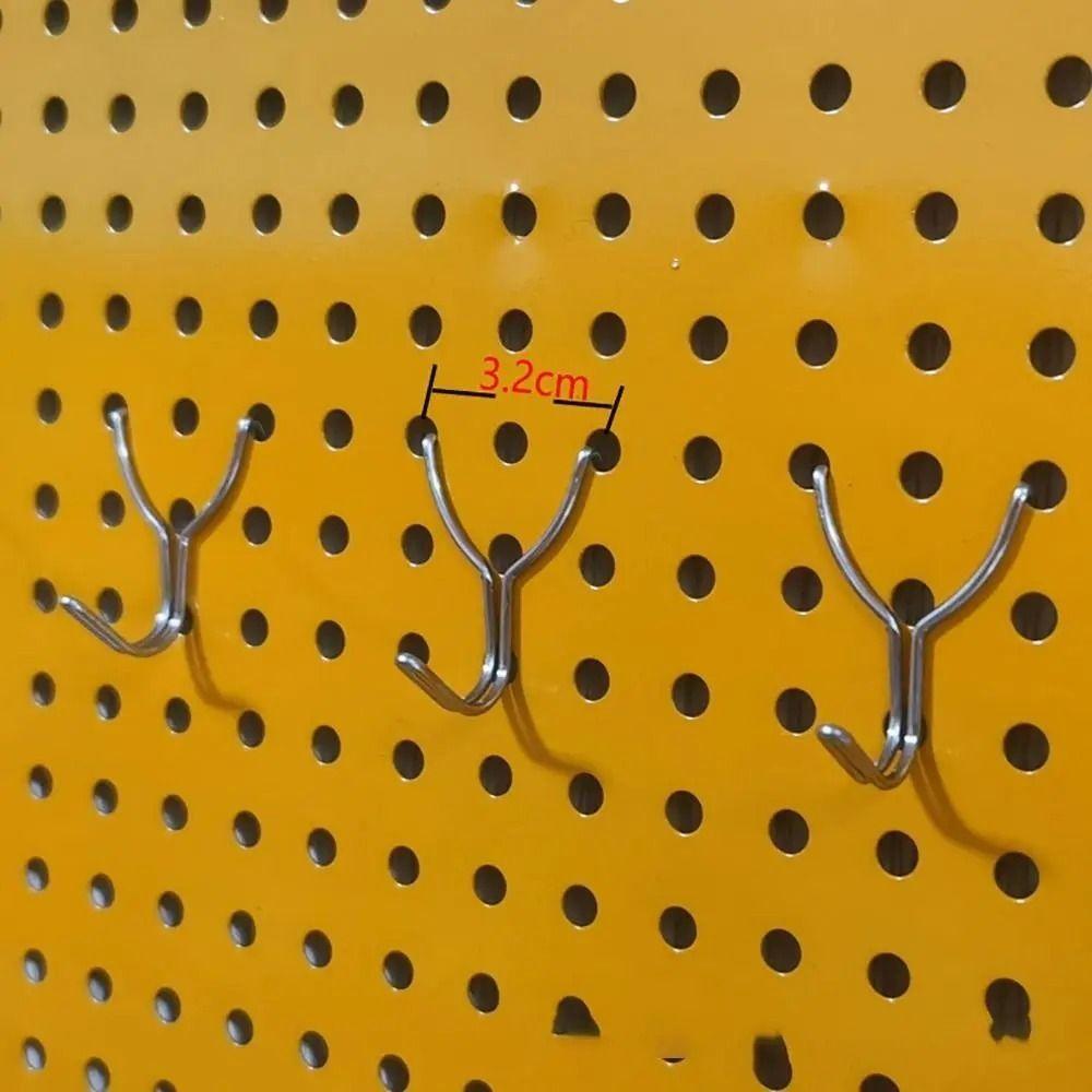 10 Pcs Display Stainless Steel Pegs Wall Mesh Hanging Boards Hole Hooks Peg Board Hook  Supermarket