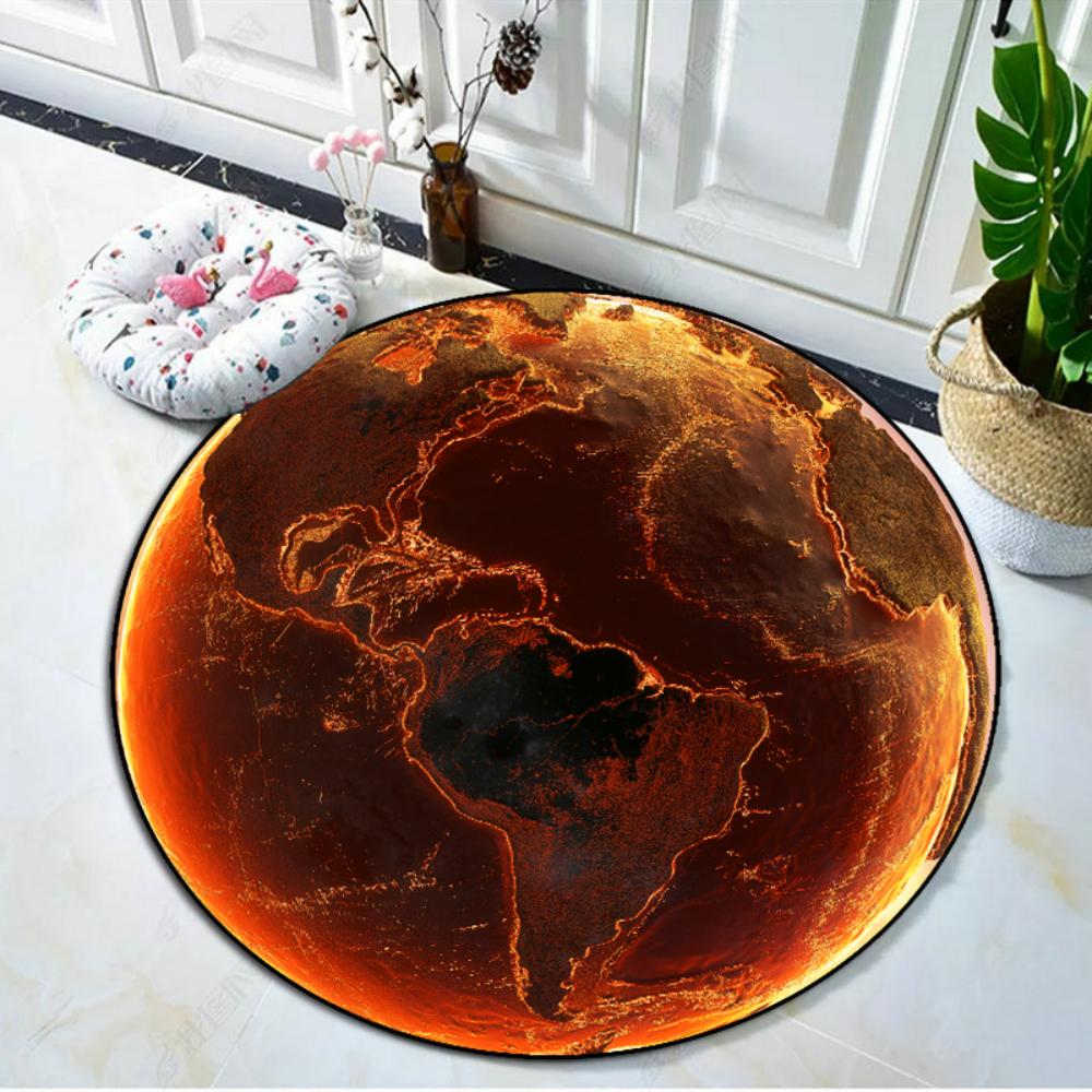 Realistische Wereldkaart Globe ronde vloerkleed werkt als speelvloermat voor kinderen voor studeerkamer slaapkamer en multi-scène binnenhuisdecoratie 120X120CM