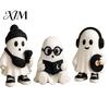Vielseitige tägliche und Urlaubs-Wohnaccessoires Halloween Geisterfigur, Harz Cartoon Schreibtischornamente, Niedliche Statue Schwarz Weiß Ästhetische Raumdekoration