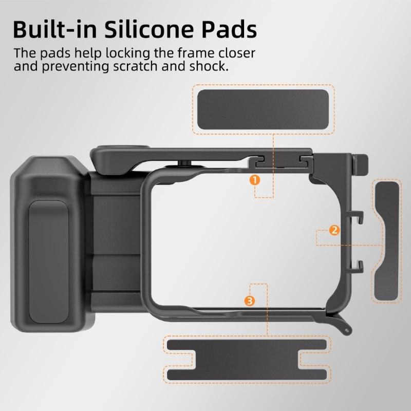 Ergonomic Hand Grip Protective Cage For GO Ultra Camera Handle Cold Shoe Mount for Outdoor Activity Travel Shoot