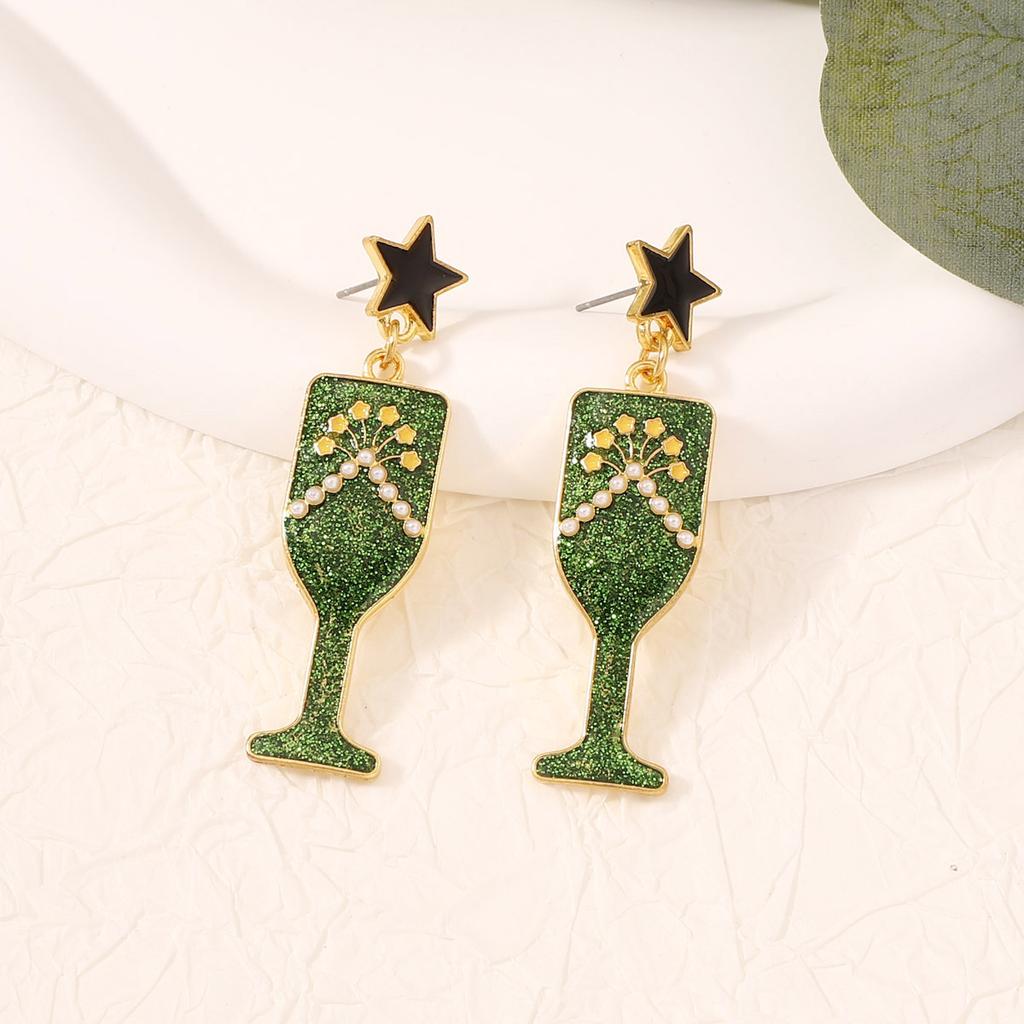 Popular New Year's Party Goblet Party Earrings European and American Jewelry Women's New Earrings