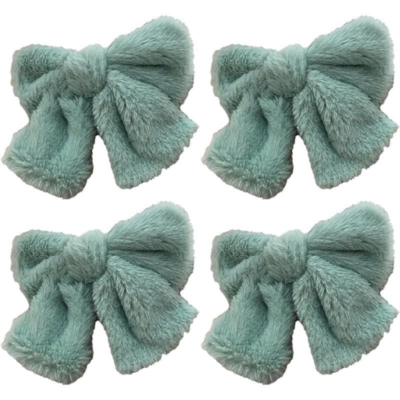 Nuova Pinza per Capelli con Fiocco in Peluche Carino Invernale, Pinzette a Fiocco Semplici Colorate Solide Coreane, Grande Fermaglio per Capelli per Bambine