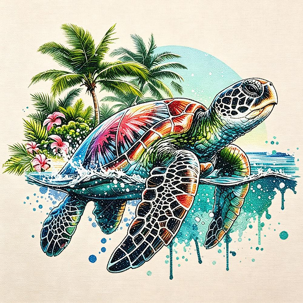 5D Diamond Painting Sea Turtle Tropical Beach Diamond Art DIY Craft Home Wall Decor Kit for Adults Beginners Ocean Theme Art