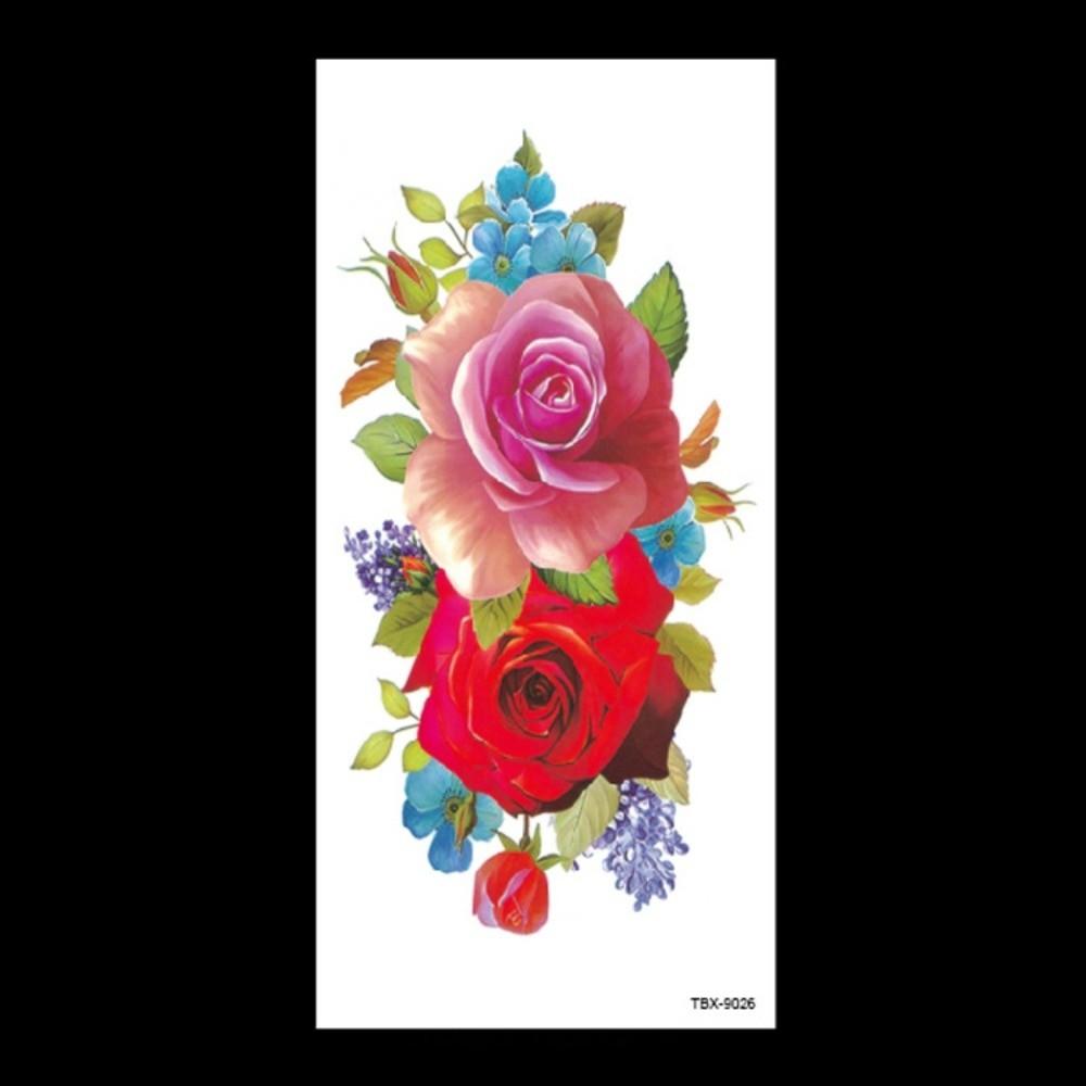 Lotus Green Leaf Flower Temporary Tattoo Stickers Floral Fake Tattoos Leg/ Arm/ Hand/Foot