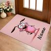 Custom Name Pink Piggy Living Room Non-Slip Area Rug Soft Carpet for Bedroom Kids Playroom Sofa Office Home Decor Doormat