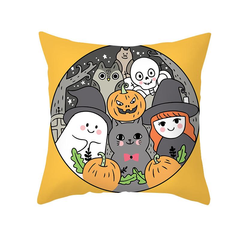 Halloween Cartoon Anime Pumpkin Head Ghost Pillow Cushion Bedside Cushion Removable and Washable Pillow