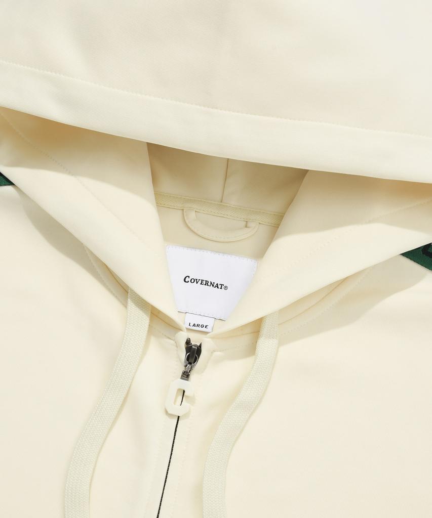 COVERNAT Retro Track Hoodie Zip-Up Cream