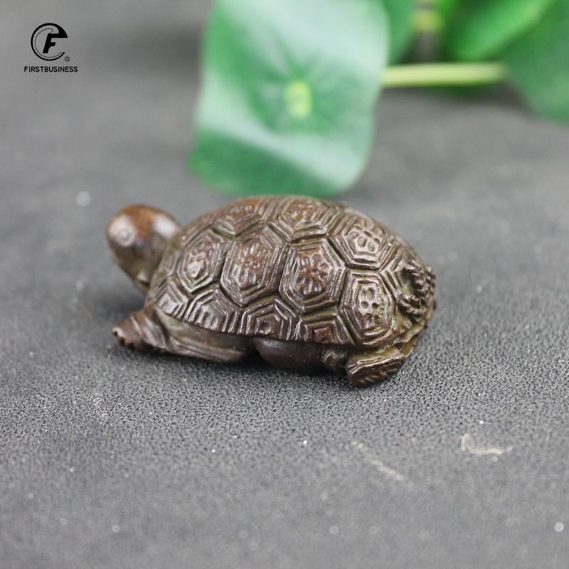 Retro Copper Chinese divination Turtle Statue Desk Ornament Vintage Tortoise Miniatures Figurines Home Decoration Accessories