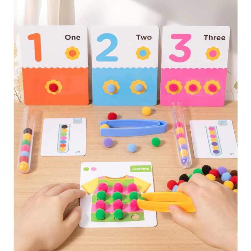 Learning Kids Game Toy With Soft Balls Beads For Enhance Color Recognition Shape