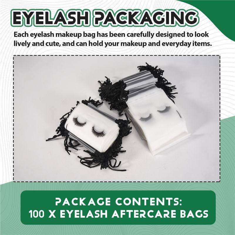 SHGO-100Pcs Lash Bags For Clients Lash Goodie Bags For Clients Lash Aftercare Bags Eyelash Extensions Makeup Bags