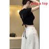 Tshirt For Women With Tiefront Design And Hollow Back For Casual Summer Wear
