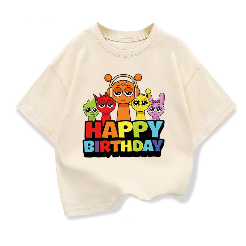 Funny Sprunki Graphic Tshirts Boys Girls Summer Short Sleeve Tees Kids Cartoon Casual Loose Tees Childrens Birthday Gift
