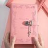 360-Page Leather Heart-Shaped Locking Journal, A5 Pink Diary with Lock and Key for Girls Women Adults