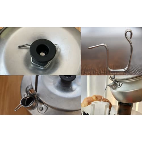 KALUGII Trangia Kettle Dedicated Spout (Stainless Steel) Attaches To Lid for Storage, Coffee Drip, Ultra-Lightweight, Skitter Drip Nozzle, Camping
