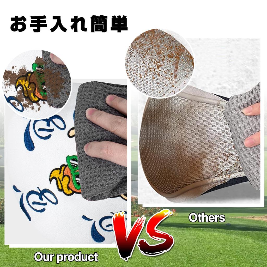 Golf Club Headcovers Hot Dog Embroidery Overflowing Wood Covers for Fairway Hybrid with Number Tags Putter Cover with Magnetic Closure Blade Putter
