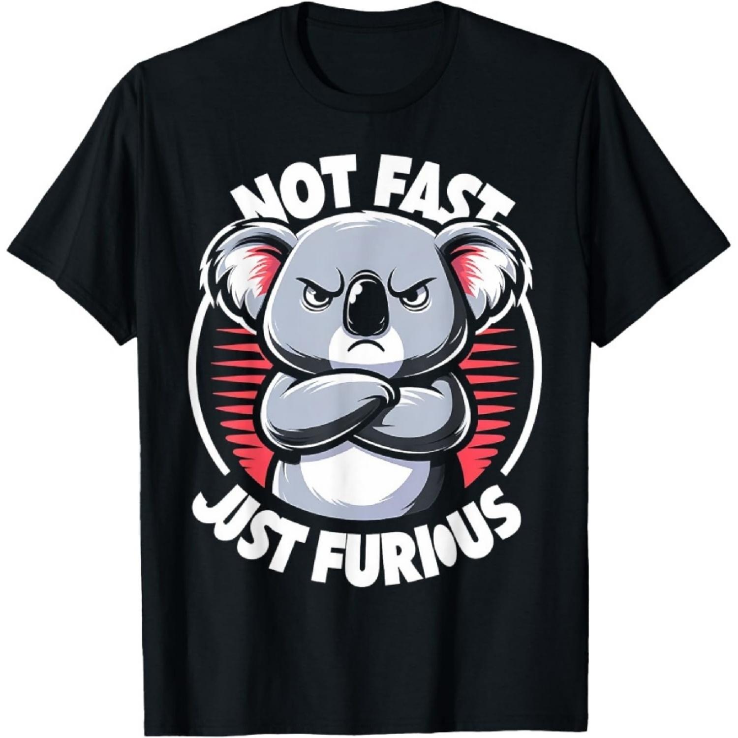 

Not Fast Just Furious Koala Gifts Funny Graphic Tees T-Shirt1 XXXXXL чорний