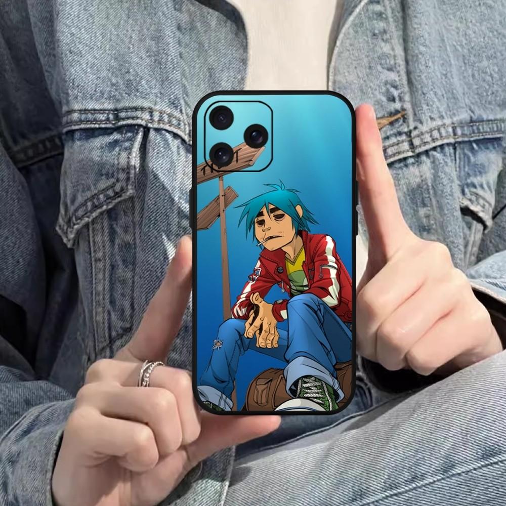 Rock Band Gorillaz Phone Case For iPhone Mini 11 12 13 14 15 Pro XS Max X Plus SE XR Black Soft Shell