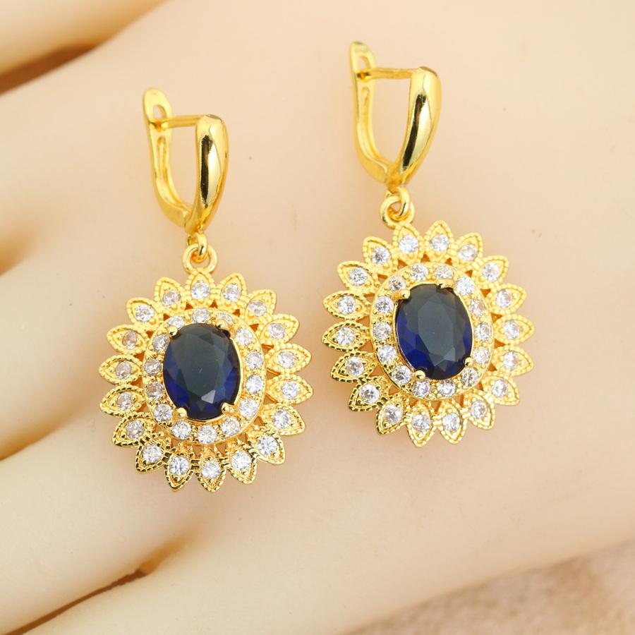 Vergoldete Brautschmuck-Sets Ehering Modeschmuck Ohrringe Anhänger Kette Halskette Für Frauen Weihnachtsgeschenk