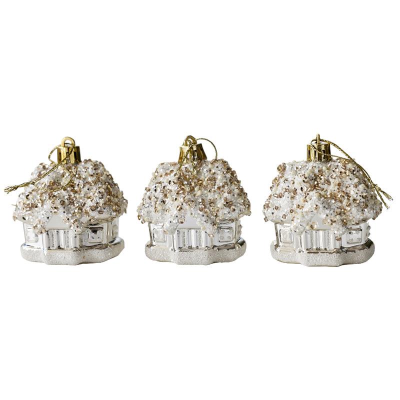 House Decorations, Christmas Ornaments, Plastic, Hand-painted Electroplated Ball Pendants, Christmas Tree Accessories, Christmas Scene Decoration