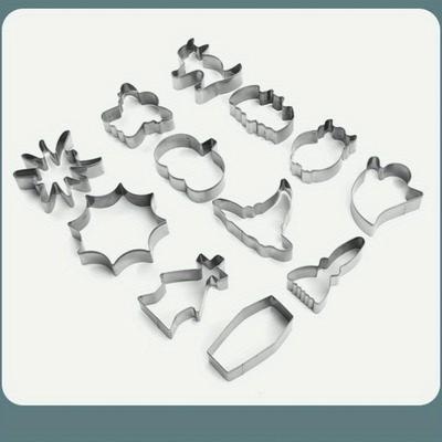 12pcs, Halloween Cookie Cutters, Stainless Steel Candy Mold, Chocolate Cutters, Cake Decorating Molds, Baking Tools, Kitchen Gadgets, Kitchen