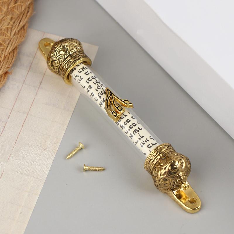Door Metal Blessing Mezuzah With Scroll Door Decoration House Religious Gift Retro Mezuzah Case Plaque