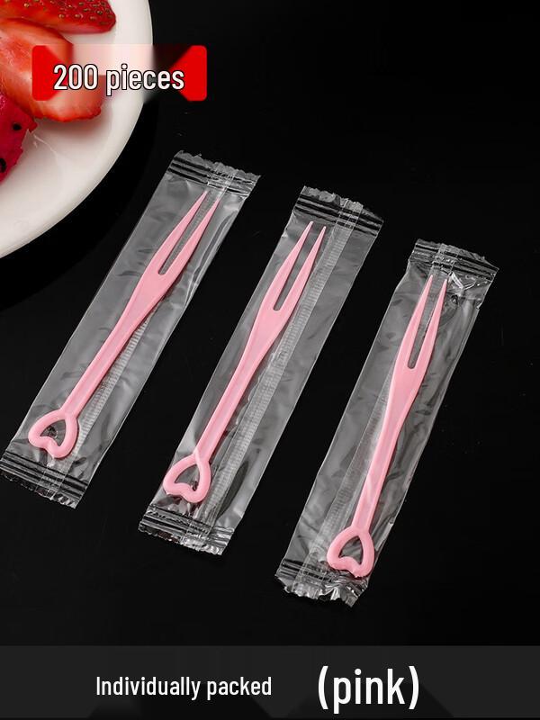 Shixun Individually Wrapped Heart Plastic Fruit Forks