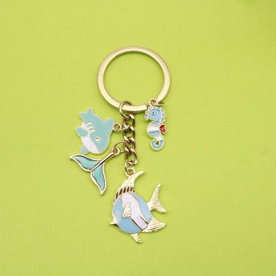 Ocean Charm Keychain: Starfish, Shell, Dolphin, Turtle, Mermaid Tail Pendant