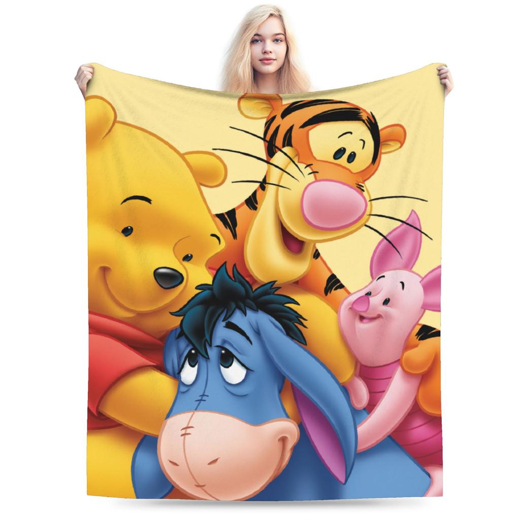 Cute Kawaii Blankets Winnie The Pooh Fuzzy Throw Blanket Bedding Couch Personalised Soft Warm Bedspreads