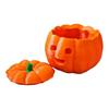 LED Pumpkin Light Halloween Jack-O'-Lantern Flickering Tea Light Inside Orange Pumpkin for Mantel Fall Festival Decoration
