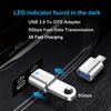 USB 3.0 til Type C Adapter LED OTG til USB C USB-A til Micro USB Type-C Hunnkontakt For HUAWEI Samsung Xiaomi POCO Adaptere