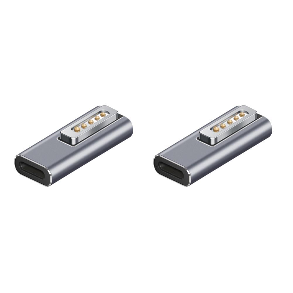 Typ C Magnetischer USB PD Adapter Anschluss Für Typ-C Buchse auf Magnetisch 2 USB C Buchse Magnetstecker Konverter für MacBook Air/Pro