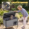 Weatherproof Cat House with Hinged Roof, Removable Floor, Entrance, for 1-2 Cats Up To 12 Kg, 85x55x70 Cm, Light Grey