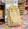 Schoolbag New Japanese Ins Fresh and Sweet Candy Color Backpack for Junior and High School Girls Solid Color Simple Large-capacity Backpack