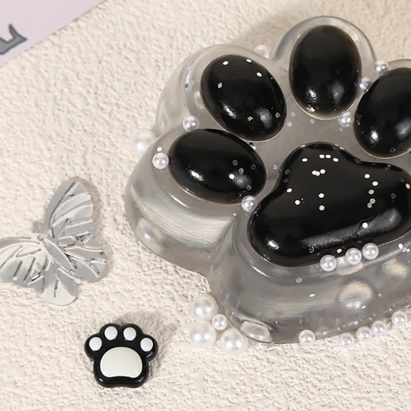 1 Stück Kawaii Tpr Schwarze Katze Pfote Weiche Relief Entspannungs Dekompressionsspielzeug Mochi Taba Transparent Katze Pfote Fidget Spielzeug