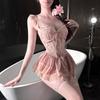 Sex Underwear Sexy Vest Suspender Skirt with Chest Pad Set Pure Desire Uniform Temptation Set