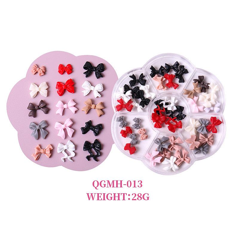 Christmas Velvet Red White Resin Bow New Year'S Nail Art Jewelry Mixed Set Accessories