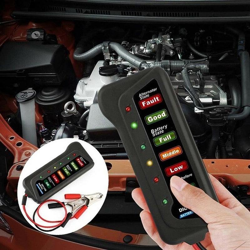 Mini 12V Car Battery Tester Digital Alternator Tester 6 LED Lights Display Car Diagnostic Tool Auto Battery Tester For Car