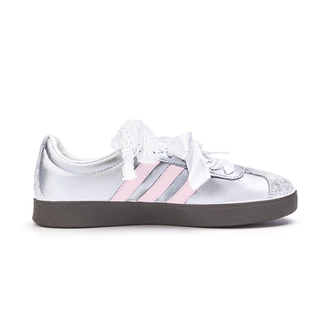 Adidas Neo VL Court 2.0 Low top Skateboard Shoes Unisex Silver Pink ID6015(Team746-)
