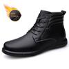 Fashion Designer Brand Men's Genuine Leather Boots Winter Warmth Business Boots Conference Suit Short Boots Men's Casual High Top Shoes