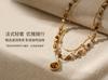Retro tiger's eye stone beaded long necklace women's accessories summer 1011 new high-end light luxury niche sweater chain